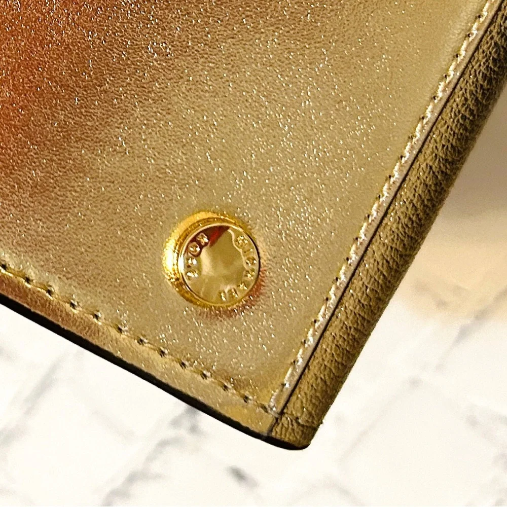 New Michael Kors Gold Satchel With Optional Crossbody - Picture 12 of 15